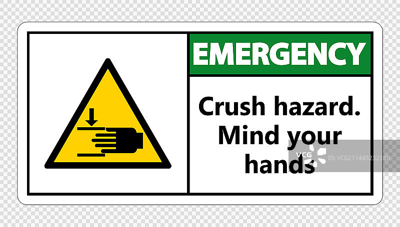 紧急挤压危险，小心手标志图片素材