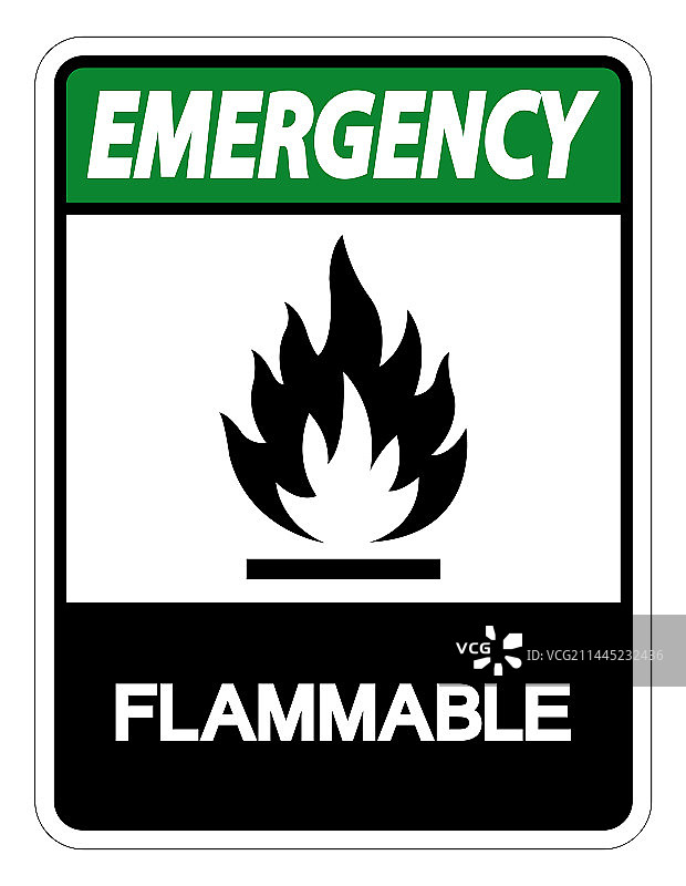 白色背景上的易燃品紧急标志图片素材