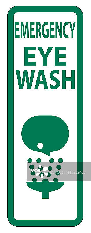紧急洗眼标志（白色背景）图片素材