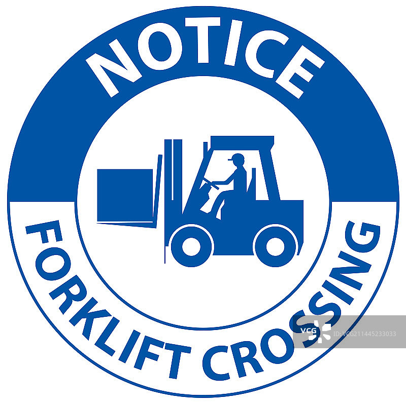 白色背景上的叉车通过标志图片素材