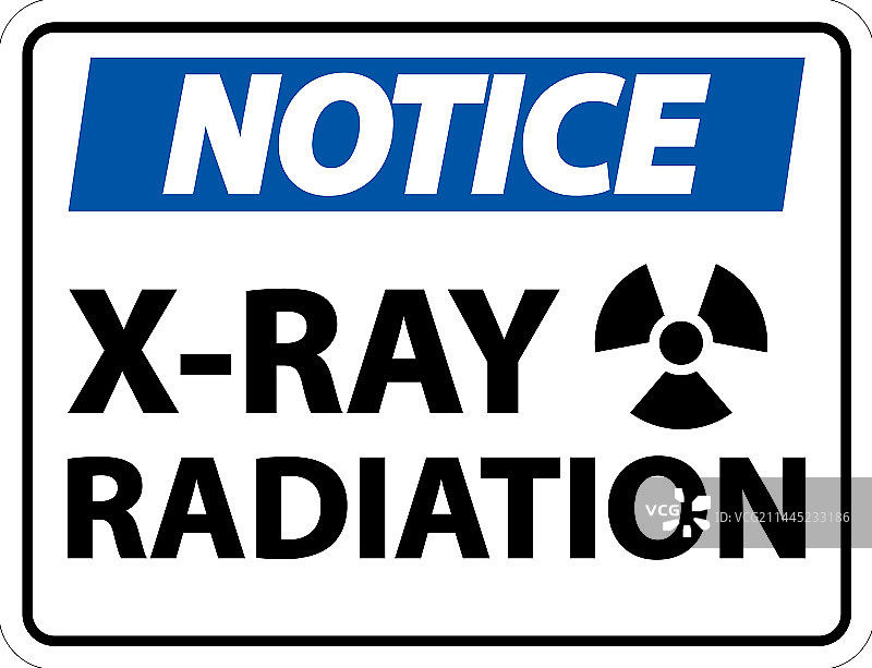 白色背景上的X射线辐射标志图片素材
