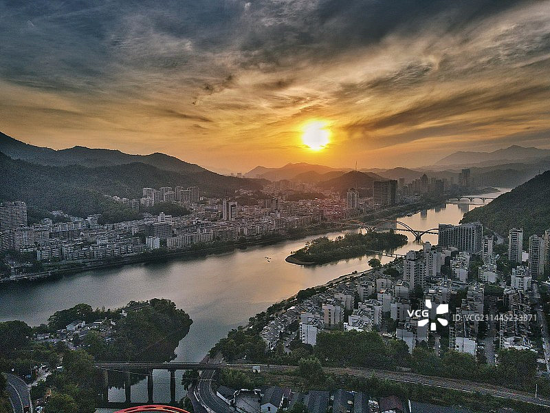 新安江晨曦图片素材