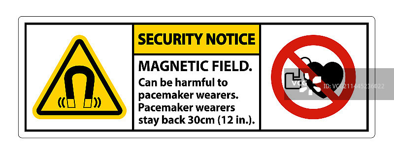 安全提示：磁场可能有害图片素材