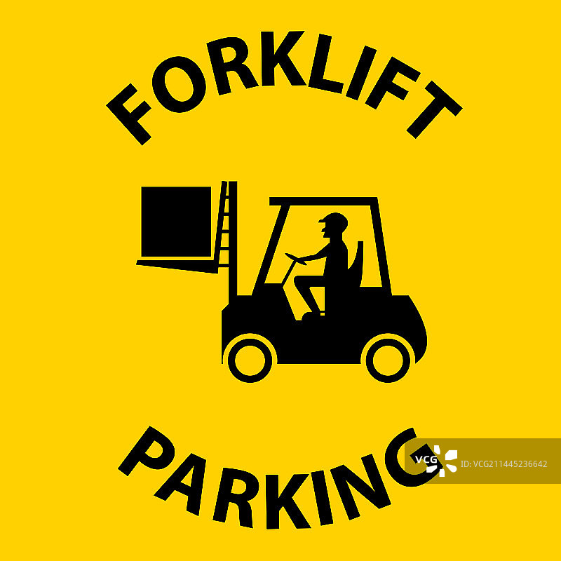 白色背景上的叉车停车位标志图片素材