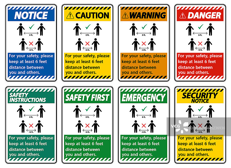 请保持6英尺的安全距离图片素材