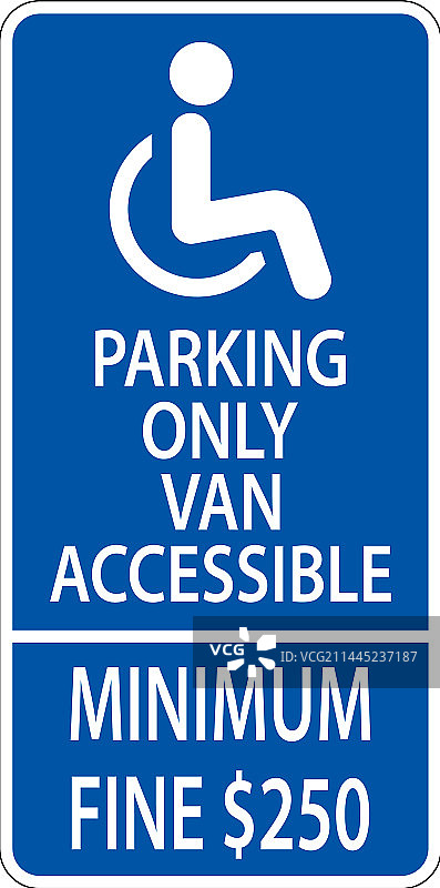 白色背景上的残疾人停车位标志图片素材