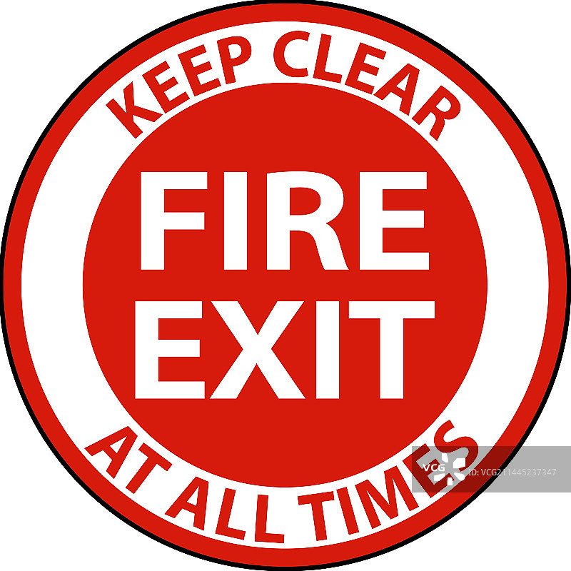 白色背景上的消防出口禁止占用标志图片素材