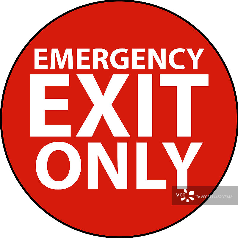 白色背景上的紧急出口指示牌图片素材