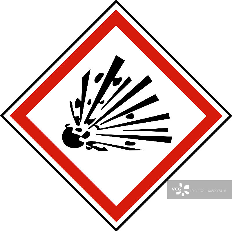 白色背景上的爆炸符号标签图片素材