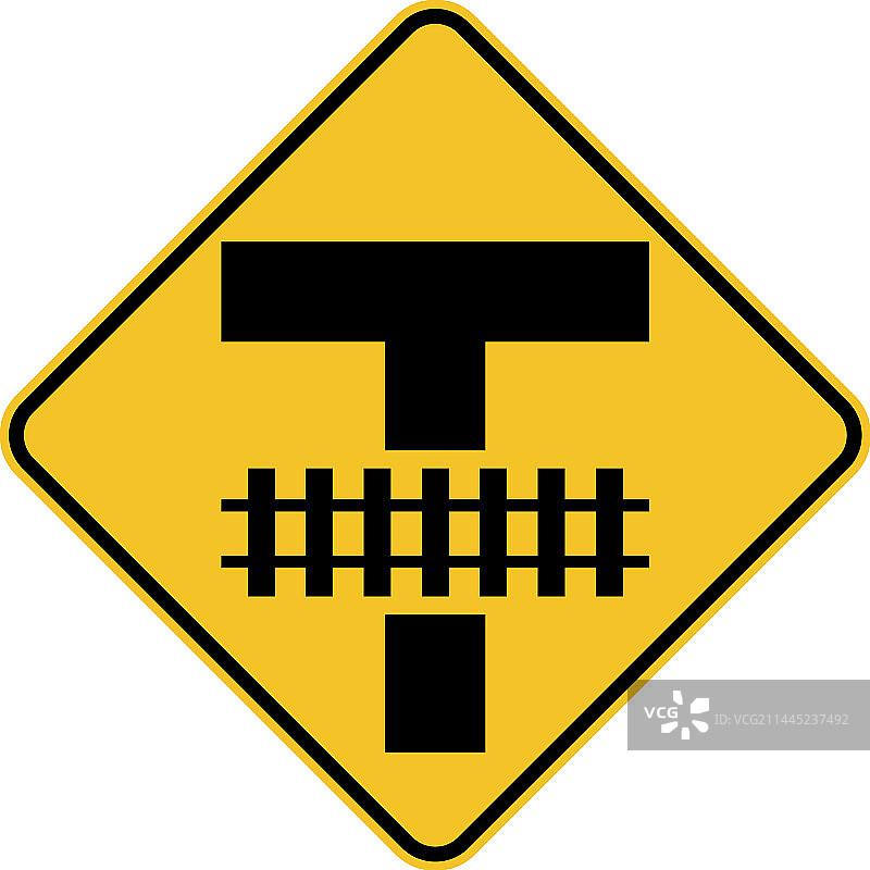公路轻轨交通平交道口标志图片素材
