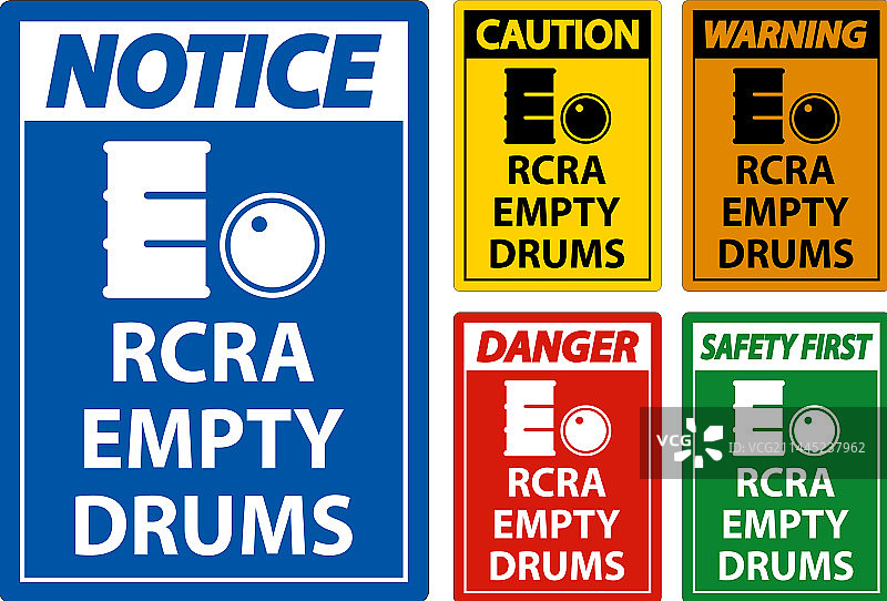 白色背景上的RCRA空桶标志图片素材