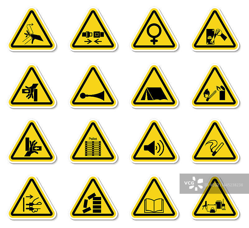 隔离的危险符号标签图片素材