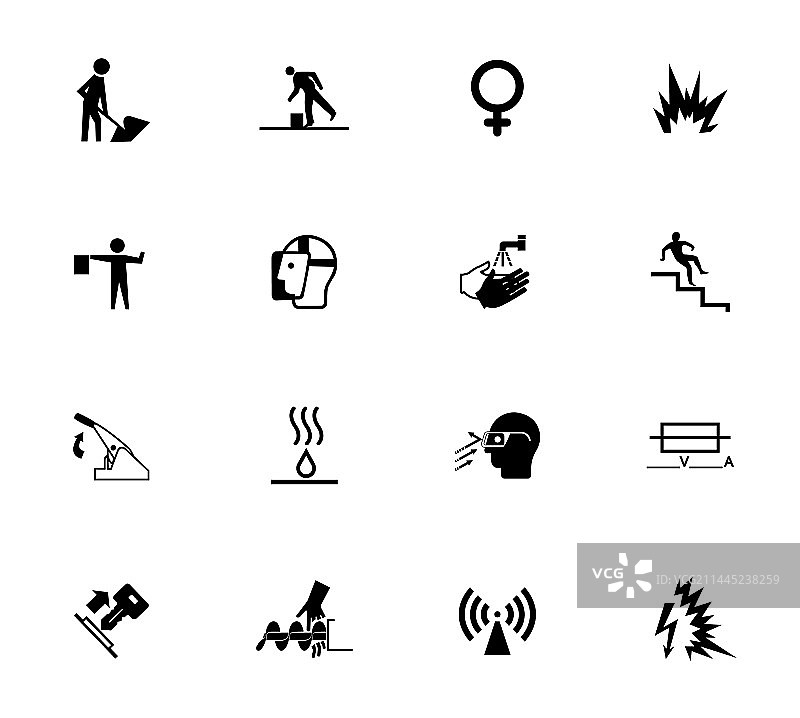 工业危险警示图标标签图片素材