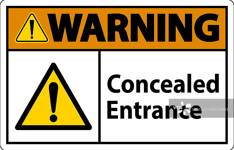 白色背景上的警告标签隐藏入口标志图片素材