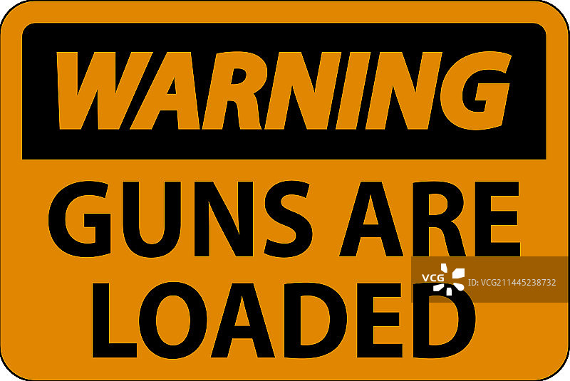 枪支已上膛警告标志图片素材