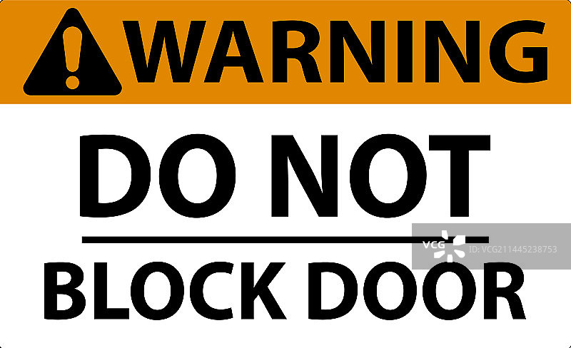 请勿阻挡门标志，白色背景图片素材