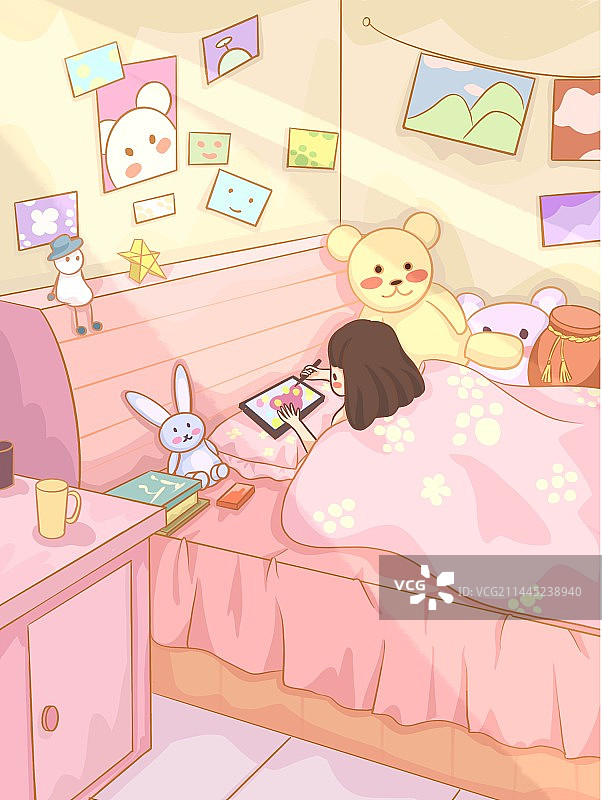 夜晚的绘画人图片素材