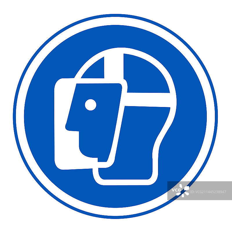 必须佩戴防护面罩标志图片素材