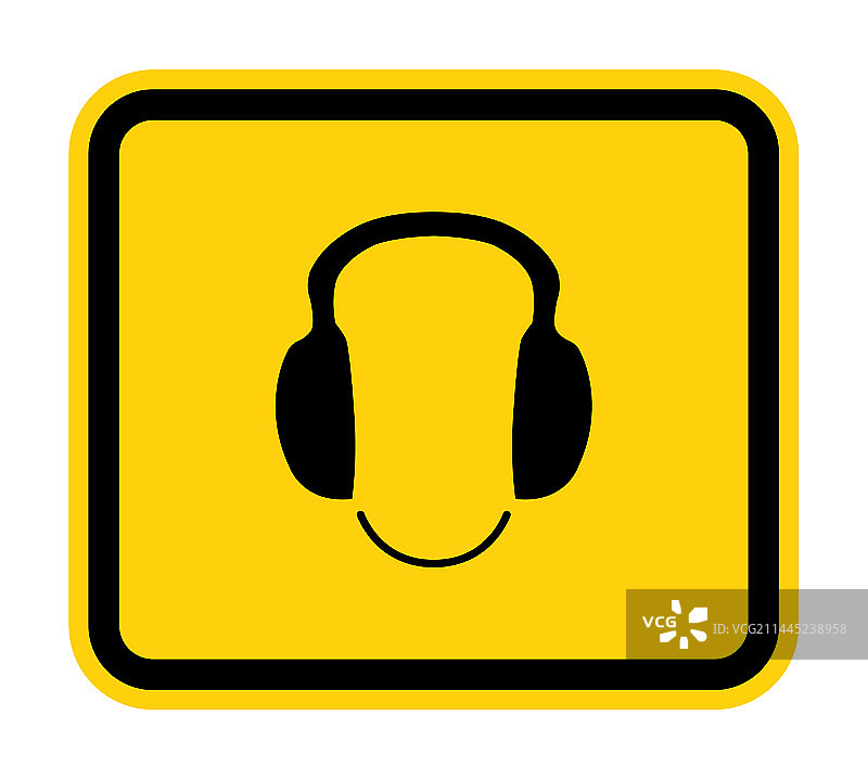 佩戴耳罩防护标志符号图片素材
