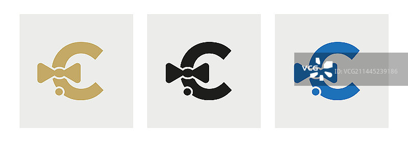 字母C商务领带西装标志设计图片素材