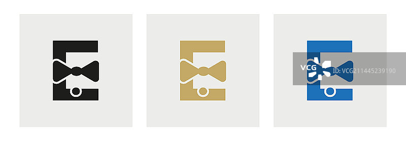 字母E商务领带标志设计图片素材