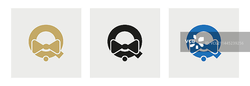 字母Q商务领带西装Logo设计图片素材