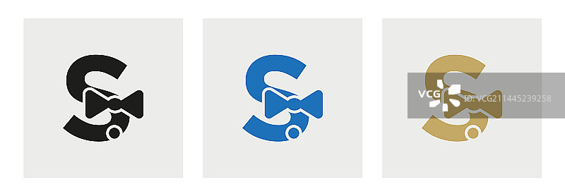 字母S商务领带西装标志设计图片素材