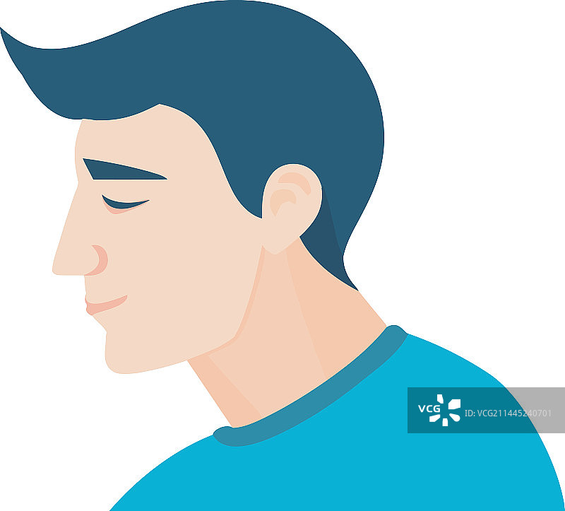 快乐的男人侧面人像图片素材