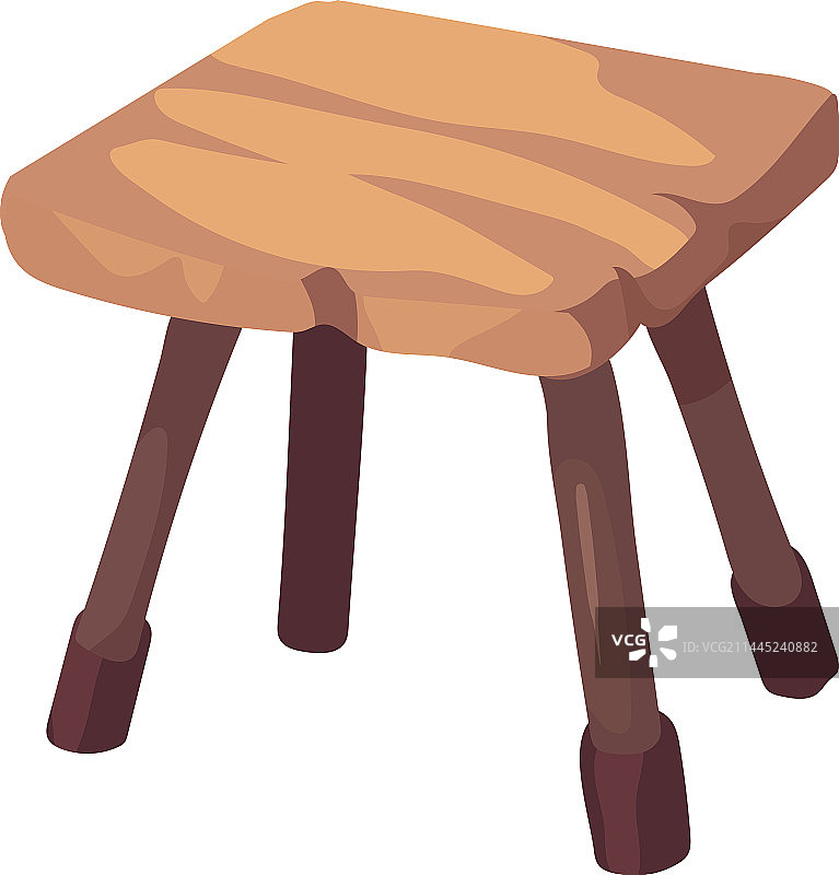 白色背景下的乡村木椅图片素材