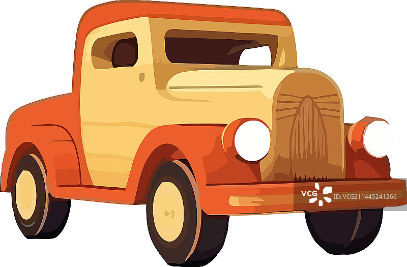 古董车和木制车在越野路上图片素材