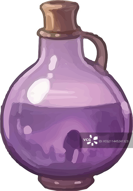 复古风格瓶装紫色药水图片素材