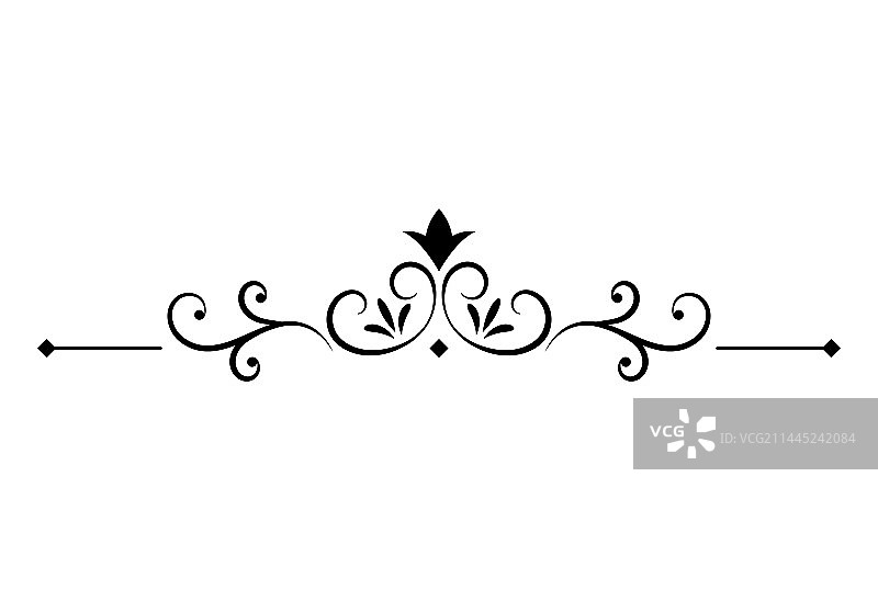 婚礼艺术卷曲花纹书法剪影图片素材