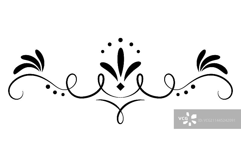 婚礼艺术卷曲花纹书法剪影图片素材