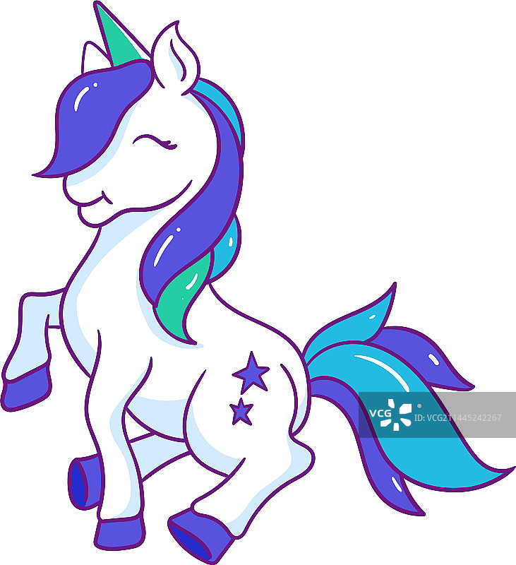 可爱的独角兽飞马梦幻生物图片素材