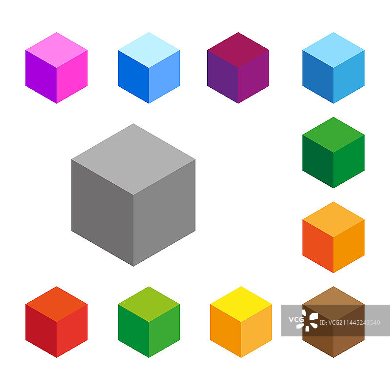 2.5D多色立方体图片素材