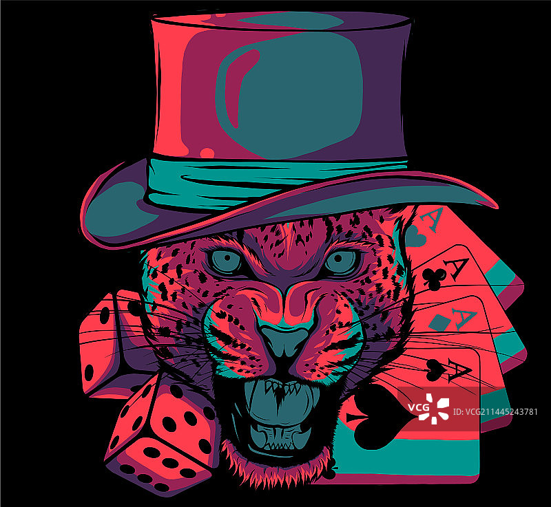 黑色背景上的豹头图片素材