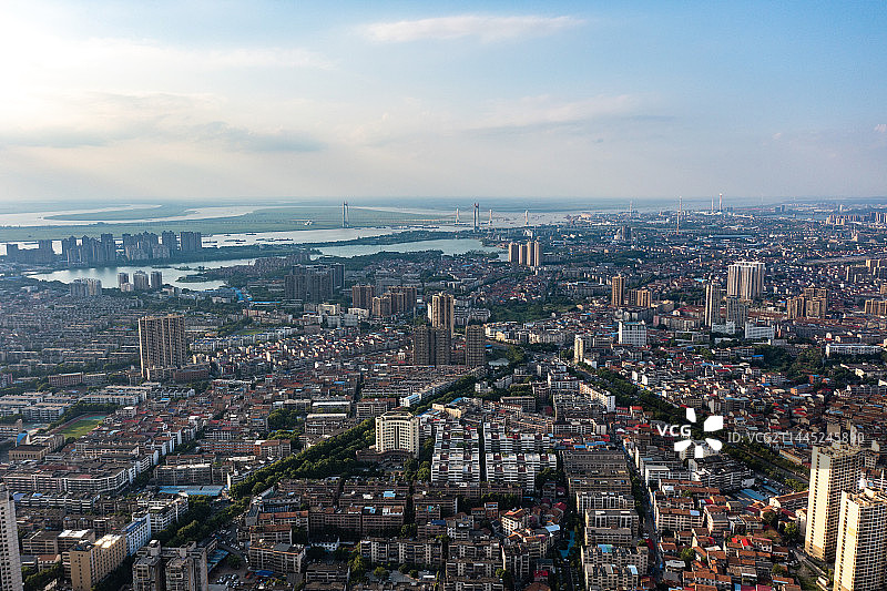 航拍湖南岳阳市城市景观图片素材