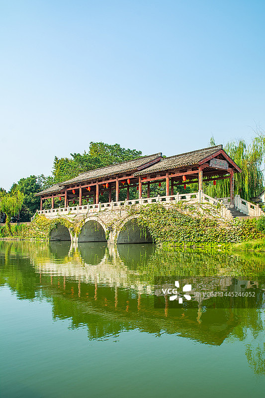 绍兴 安昌古镇 江南水乡 南方古镇 安昌桥 园林建筑 廊桥图片素材