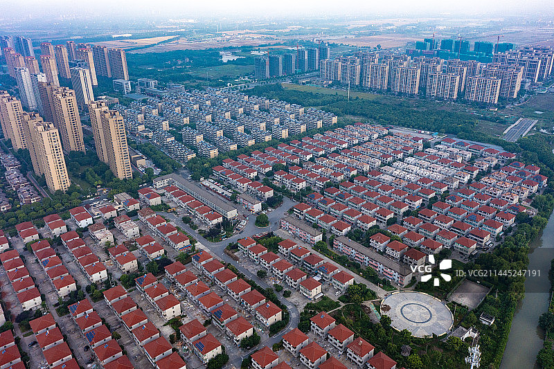 航拍浙江嘉兴市城市风光图片素材