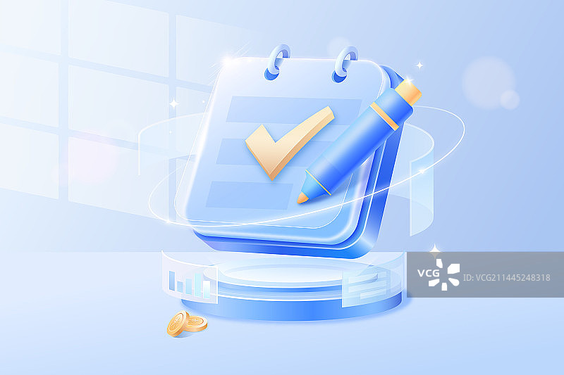 商务记账本 记事本和钢笔 教育培训学习打卡图片素材