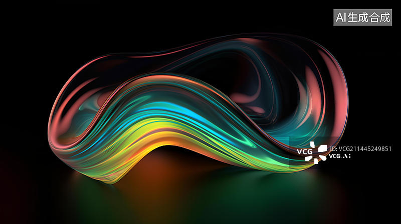 【AI数字艺术】抽象的几何透明形体图片素材