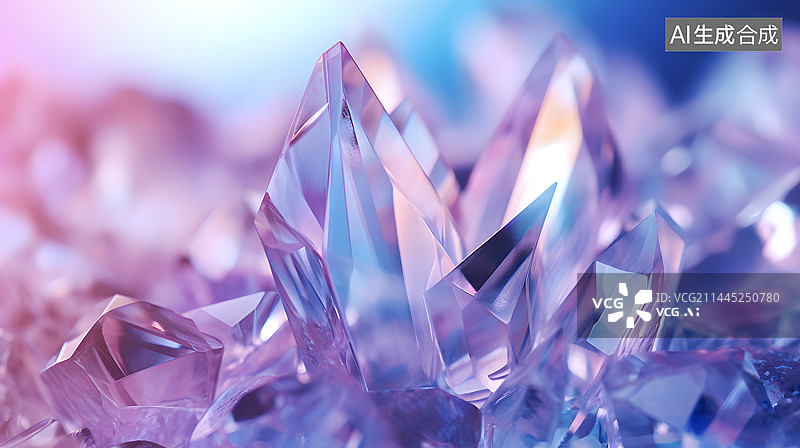 【AI数字艺术】3D彩色镭射水晶摄影图海报横版网页端PPT背景图图片素材