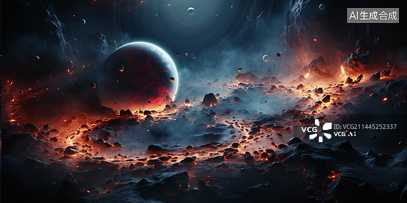 【AI数字艺术】宇宙星球星云深邃背景图片素材
