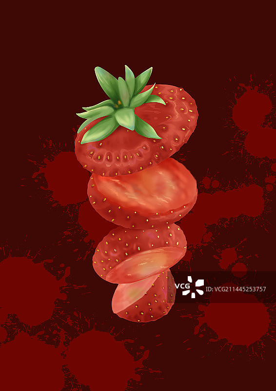 手绘草莓图片素材