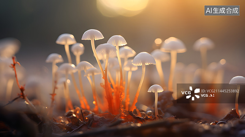 【AI数字艺术】AIGC:自然界的蘑菇群图片素材