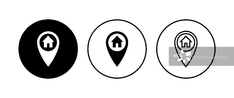 地址图标集：住宅位置图标图片素材