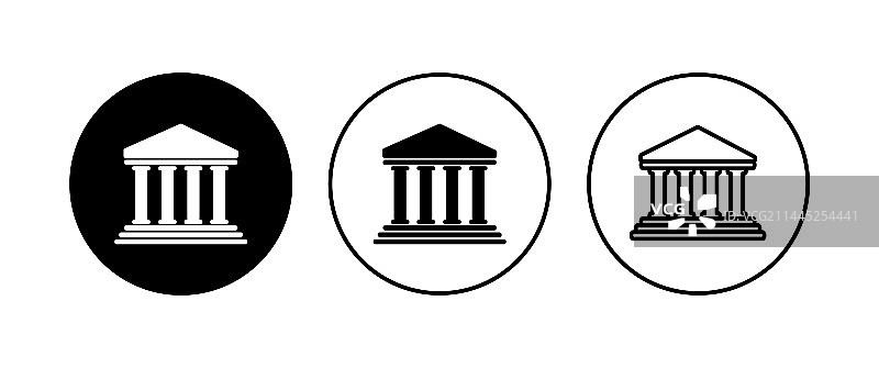 银行图标合集：银行、博物馆与大学图片素材
