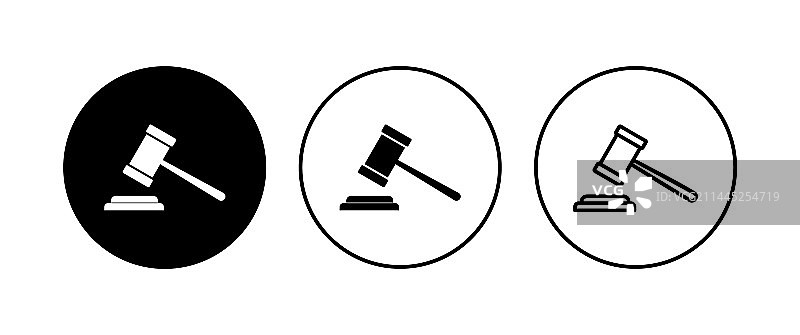 法槌图标合集：法官与法律图片素材