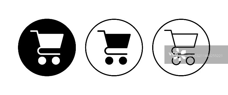 购物图标：购物车和手推车图片素材