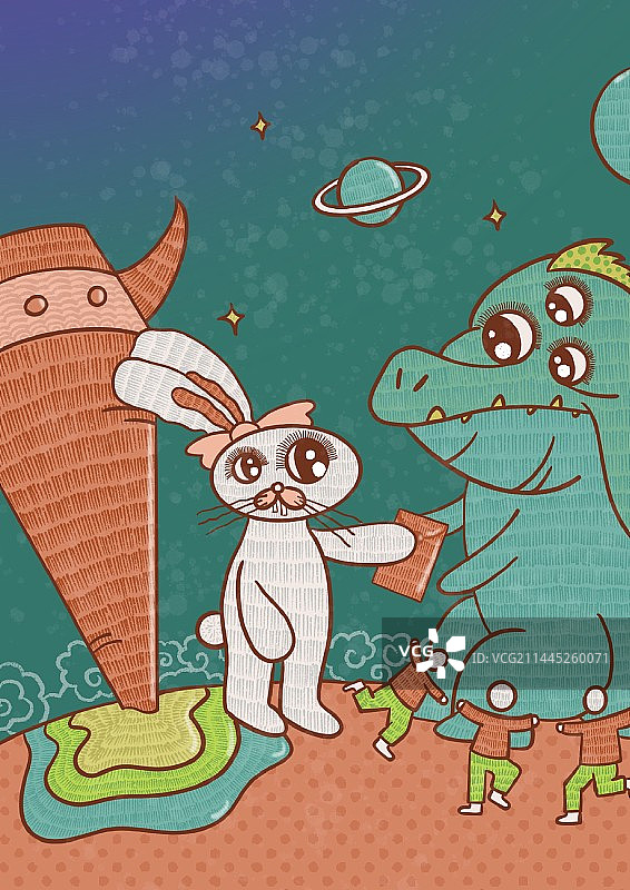 太空兔子邂逅图片素材